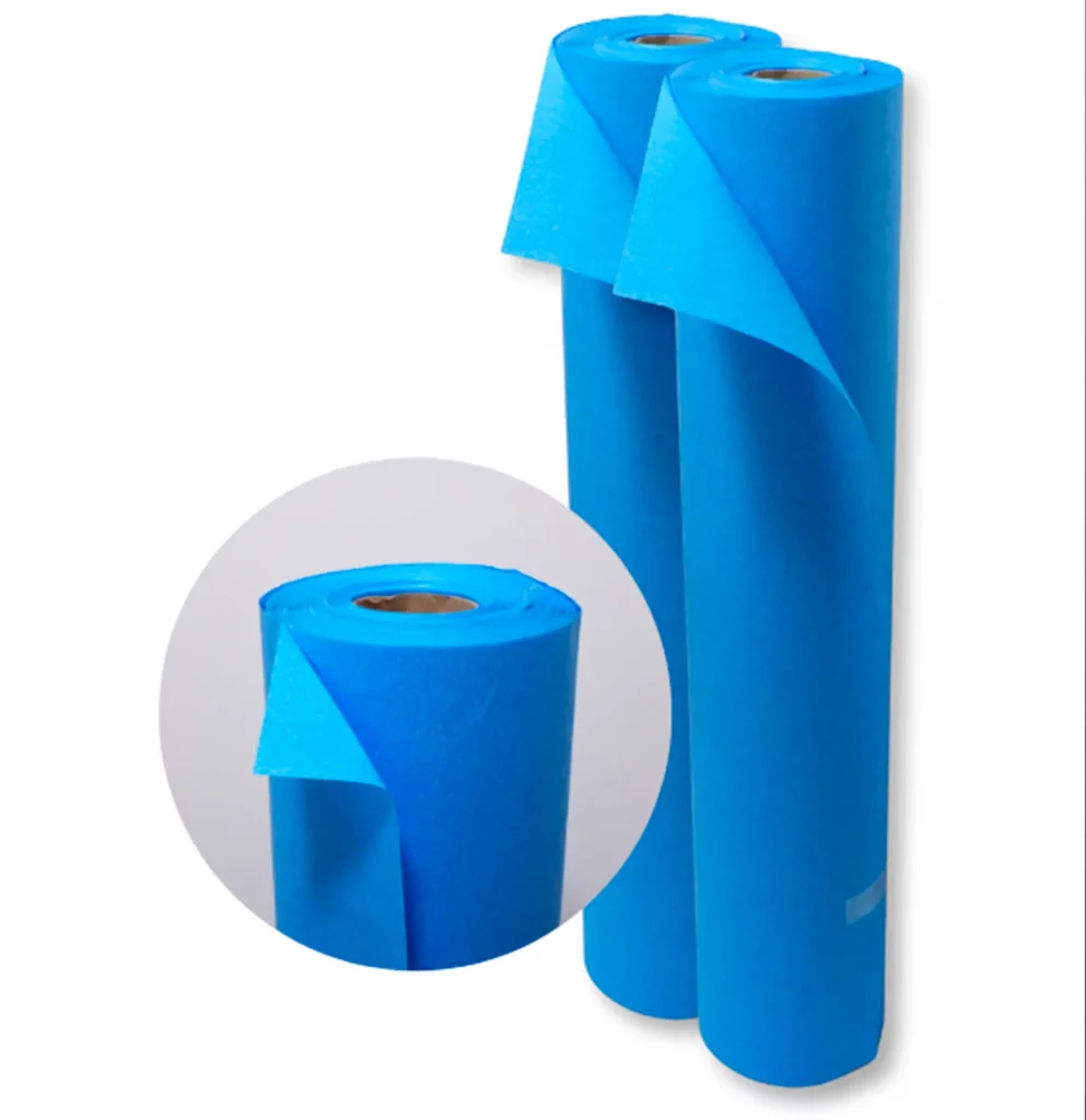 papel de camilla azul parafinado