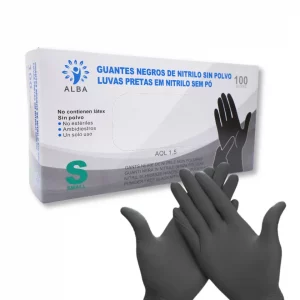 Guantes Nitrilo Negros 100 unidades talla S