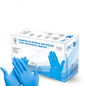 Guantes Nitrilo azul 100 unidades talla S