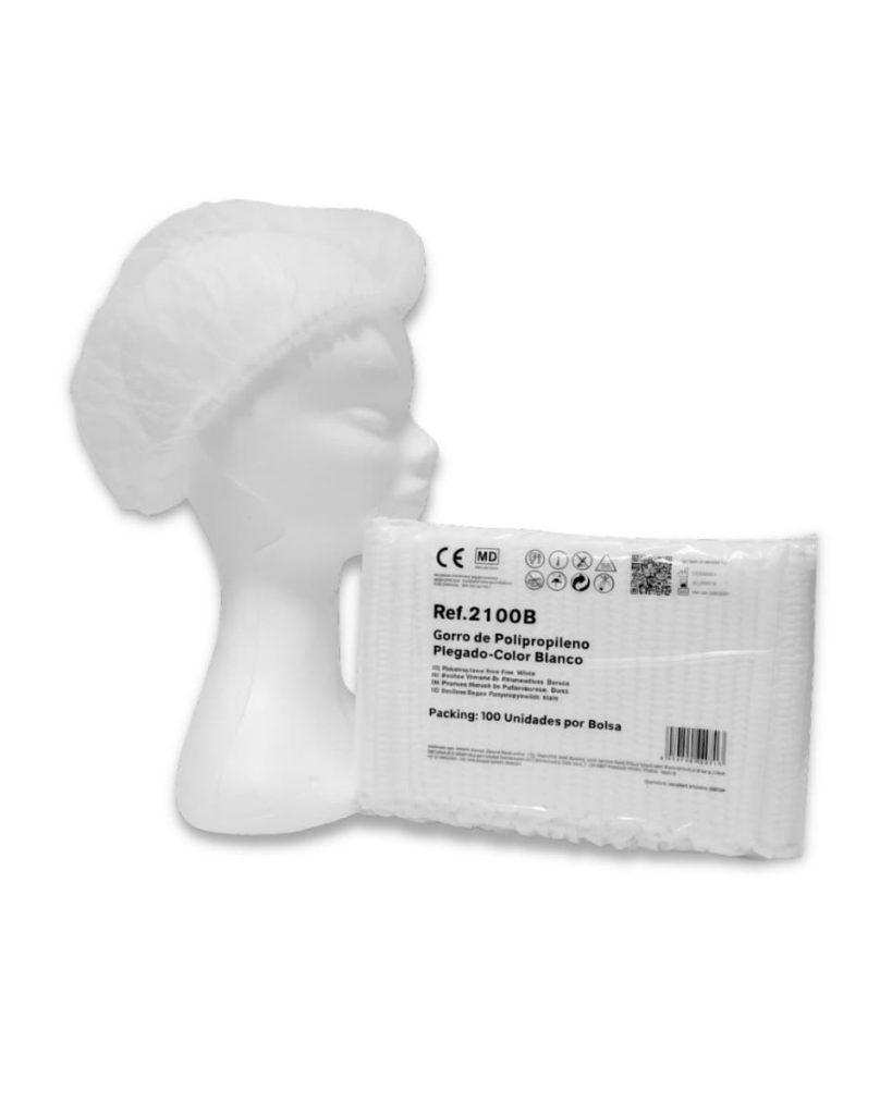 Gorros Desechables de Polipropileno Blancos 100 uds.