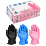 Guantes de nitrilo rosa sin polvo ALBA caja de 100 unidades